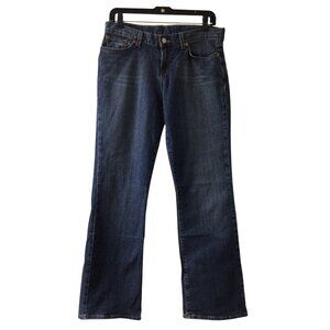 Lucky Brand Jeans Women’s 8 29 Blue Mid Rise Flare Denim Dungarees Stretch